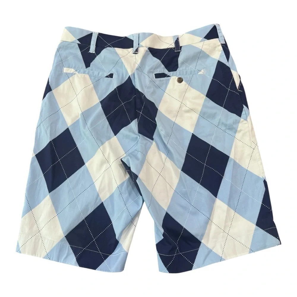 LoudMouth Golf Shorts, Argyle Blue and White Plaid Mens Size 34 - Picture 2 of 8